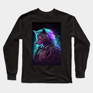 Cool Wolf Portrait Long Sleeve T-Shirt